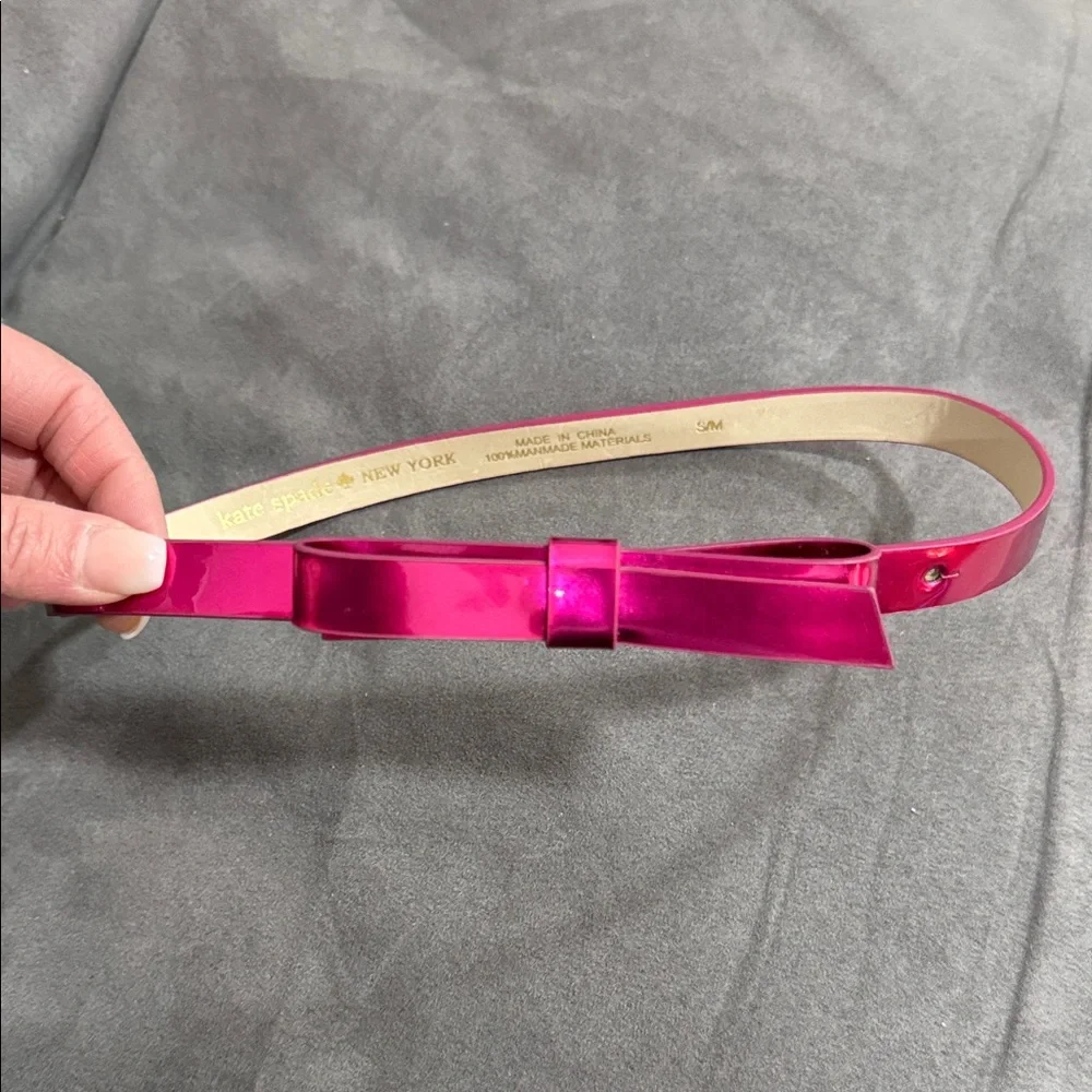 Kate Spade Fuchsia Metallic Bow Girls Belt